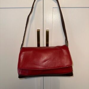 Vintage Liz Claiborne Red Leather Shoulder Bag